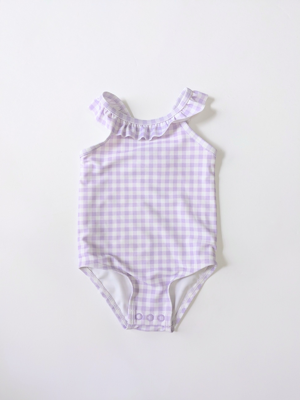 Carter's Just One You Baby Girls' Ruffle Gingham One-Piece Swimsuit - Lavender